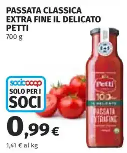 Coop Passata classica extra fine il delicato Petti offerta