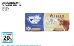 Coop Omogeneizzati di carne Mellin offerta