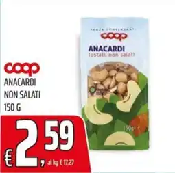 Coop ANACARDI non salati offerta