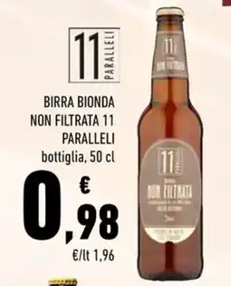 Conad Birra bionda non filtrata 11 paralleli offerta