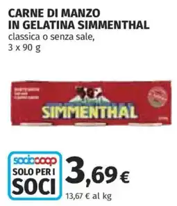 Coop CARNE DI MANZO IN GELATINA SIMMENTHAL offerta