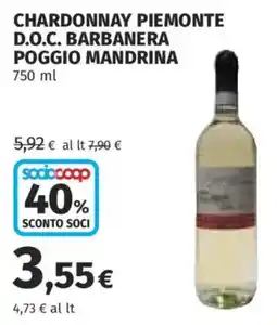 Coop Chardonnay Piemonte D.O.C. Barbanera Poggio Mandrina offerta