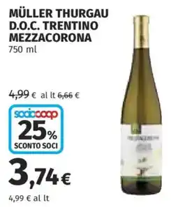 Coop MÜLLER THURGAU D.O.C. TRENTINO MEZZACORONA offerta
