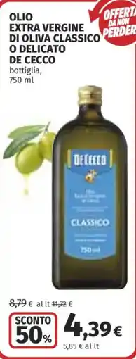Coop Olio extra vergine di oliva classico De Cecco offerta