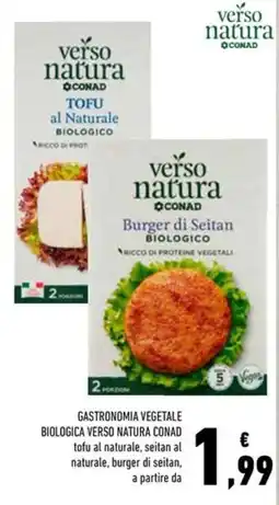 Conad verso natura tofu al naturale, burger di seitan offerta