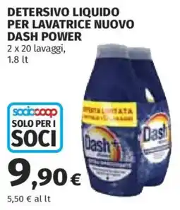Coop Detersivo liquido per lavatrice nuovo Dash Power offerta