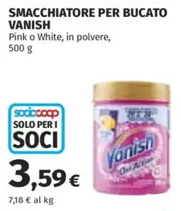 Coop SMACCHIATORE PER BUCATO VANISH offerta