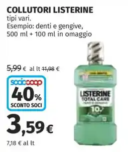 Coop Collutori Listerine offerta