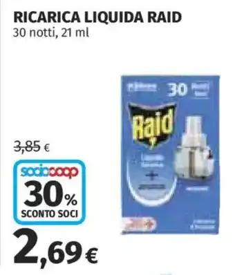 Coop Ricarica liquida Raid offerta