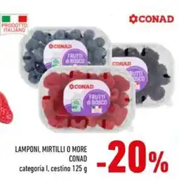 Conad Lamponi, mirtilli o more Conad offerta