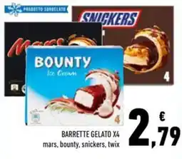 Conad BARRETTE GELATO X4 mars, bounty, snickers, twix offerta