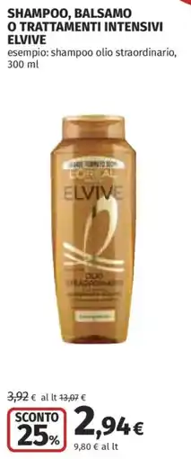 Coop Shampoo, balsamo o trattamenti intensivi Elvive offerta