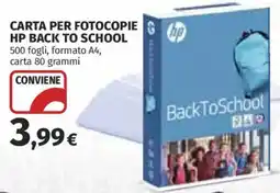 Coop Carta per fotocopie HP Back To School offerta