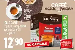 Rossotono Carrefour Lollo Caffè Capsule compatibili nespresso offerta