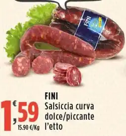 Rossotono Carrefour FINI Salsiccia curva offerta