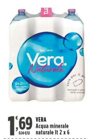 Rossotono Carrefour VERA Acqua minerale naturale offerta