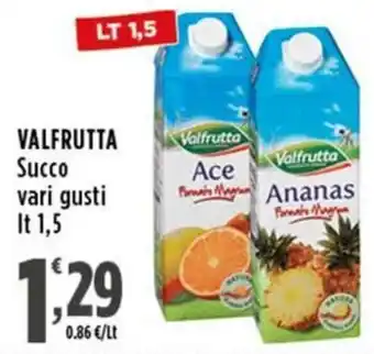Rossotono Carrefour Valfrutta Succo vari gusti offerta