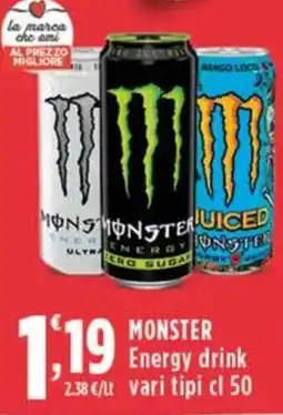 Rossotono Carrefour MONSTER Energy drink offerta