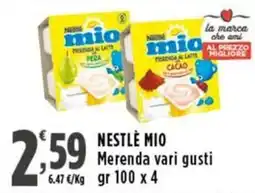 Rossotono Carrefour NESTLÈ MIO Merenda offerta