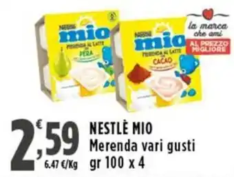 Rossotono Carrefour NESTLÈ MIO Merenda offerta