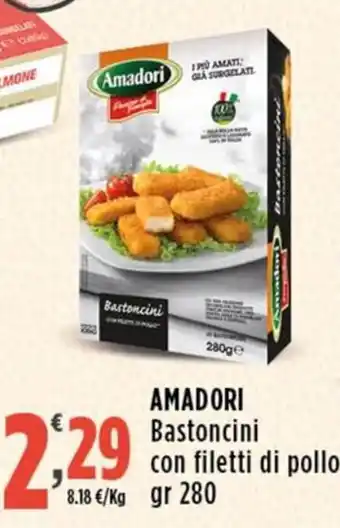 Rossotono Carrefour Amadori Bastoncini con filetti di pollo offerta
