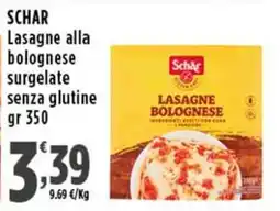 Rossotono Carrefour SCHAR Lasagne alla bolognese surgelate senza glutine offerta