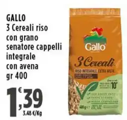Rossotono Carrefour Gallo 3 Cereali riso con grano senatore cappelli integrale con avena offerta