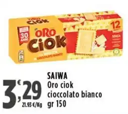 Rossotono Carrefour SAIWA Oro ciok cioccolato bianco offerta