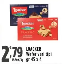 Rossotono Carrefour Loacker Wafer vari tipi offerta