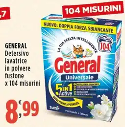 Rossotono Carrefour General Detersivo lavatrice in polvere fustone offerta