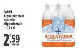 Rossotono Carrefour Acqua minerale naturale oligominerale Panna offerta