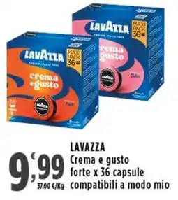 Rossotono Carrefour LAVAZZA Crema e gusto forte offerta