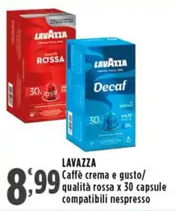 Rossotono Carrefour LAVAZZA Caffè crema e gusto/qualità rossa offerta