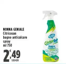 Rossotono Carrefour NONNA GENIALE Citricosan bagno anticalcare offerta