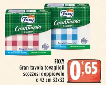 Rossotono Carrefour FOXY Gran tavola tovaglioli scozzesi doppiovelo offerta
