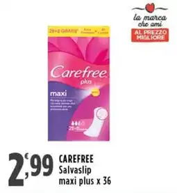 Rossotono Carrefour Carefree Salvaslip maxi plus offerta