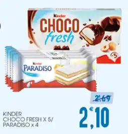 SpesAmica Kinder choco fresh x 5/ paradiso x 4 offerta