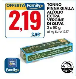 Eurospin TONNO PINNA GIALLA ALL'OLIO EXTRA VERGINE DI OLIVA offerta