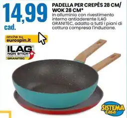 Eurospin PADELLA PER CREPÈS 28 CM/ WOK 28 CM offerta