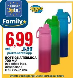 Eurospin BOTTIGLIA TERMICA 700 ML offerta