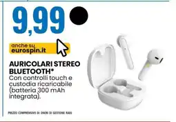 Eurospin AURICOLARI STEREO BLUETOOTH offerta