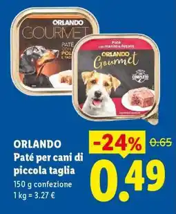 Lidl ORLANDO Paté per cani di piccola taglia offerta