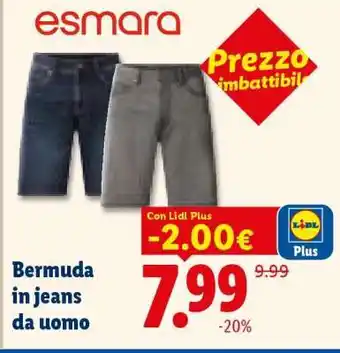 Bermuda in jeans da uomo