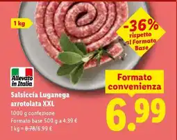 Lidl Salsiccia Luganega arrotolata XXL offerta