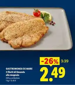Lidl Gastronomia di mare 2 filetti di limanda alla mugnaia offerta