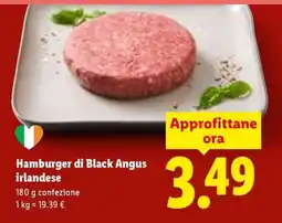 Lidl Hamburger di Black Angus irlandese offerta