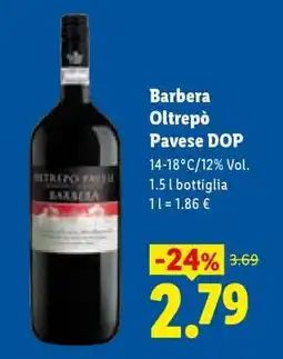 Lidl Barbera Oltrepò Pavese DOP offerta