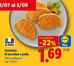 Lidl Cotoletta di tacchino e pollo offerta