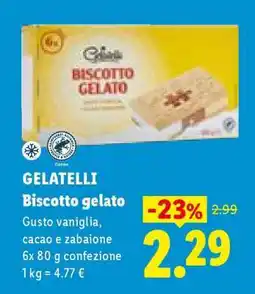 Lidl Gelatelli Biscotto gelato offerta