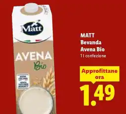 Lidl Matt Bevanda Avena Bio offerta